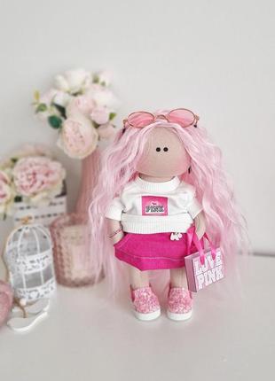Набір для самостійного пошиття інтер'єрної ляльки в рожевій яскравій гамі
