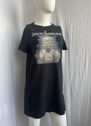 Длинная футболка в виде платья iron maiden 2017 new rock ( metalica, gothic, metal ) h&m
