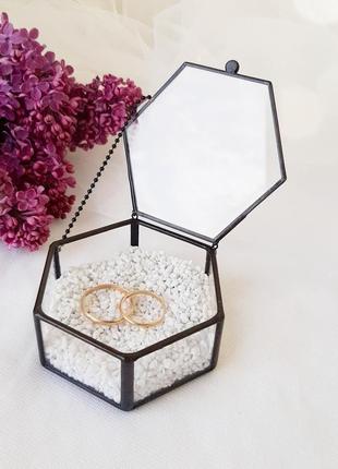 Весільна шкатулка для обручок. скляна коробочка під обручки.4 фото