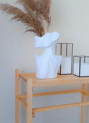 Настольная ваза леди. ваза керамическая с лицом.4 фото