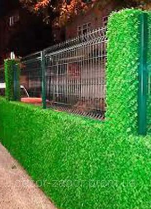 Декоративна огорожа зелений паркан штучна зелена сітка огорожа 1, 5х10м10 фото