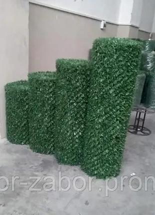 Декоративна огорожа зелений паркан штучна зелена сітка огорожа 1, 5х10м6 фото
