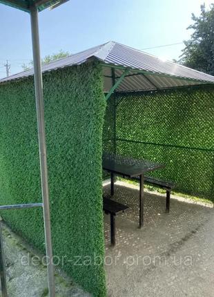 Декоративна огорожа зелений паркан штучна зелена сітка огорожа 1, 5х10м1 фото