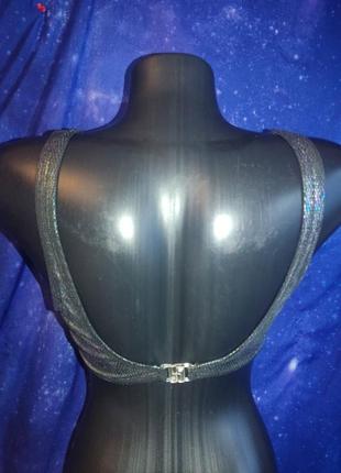 Стильныйтоп верх от купальника со змеиным принтом металлик в разводах