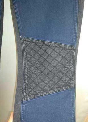Кружевные брендовые плотные двухцветные джинсы 14/48-50 размера karen millen5 фото