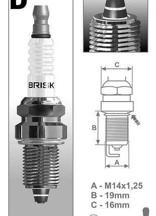 Свеча зажигания brisk premium dr15zc (1 шт.) - (1126)