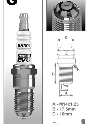 Свеча зажигания brisk evo gr15sхc - (1903)