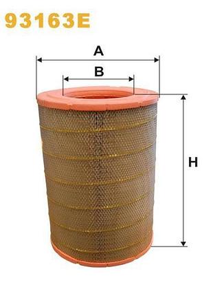 Фильтр воздушный renault (rvi) magnum (ae), midlum, midlum ii, premium, premium lander wix filters (93163e)