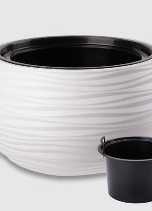 Горщик із вкладкою сахара куля ⌀ 32 см, білий морозостійкий