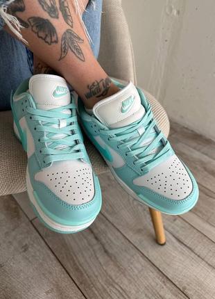 Кроссовки nike dunk low twist turquoise/white