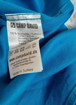 Непревзойденная хлопковая рубашка бирюзового цвета camp david made in turkey9 фото