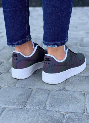 Кроссовки nike air force low reflective женские рефлективные4 фото