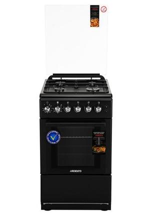 Газова плита ardesto fsc-f5060pb духовка електрична. колір чорний | газова піч з електродуховкою