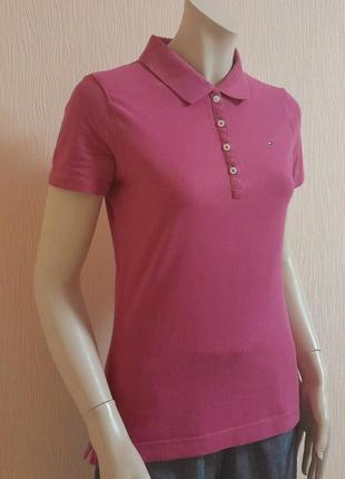 Женская футболка поло розового цвета tommy hilfiger classic fit made in vietnam3 фото