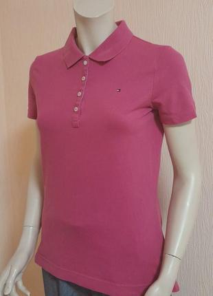 Жіноча футболка поло рожевого кольору tommy hilfiger classic fit made in vietnam2 фото