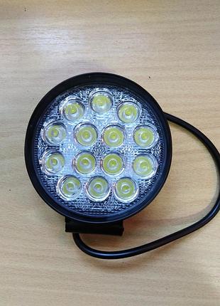 Фара led круглая 42w 110х25 мм, 12/24в