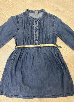 Джинсовое платье zara на девочку 3-4-5 лет, 104 1102 фото