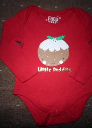 Новогодний бодик f&f 3-6 мес.