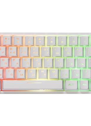 Игровая,проводная клавиатура 2e gaming kg350 с подсветкой rgb  68 клавиш. цвет белый