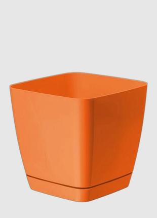 Вазон квадратный toscana 17 см оранжевый1 фото