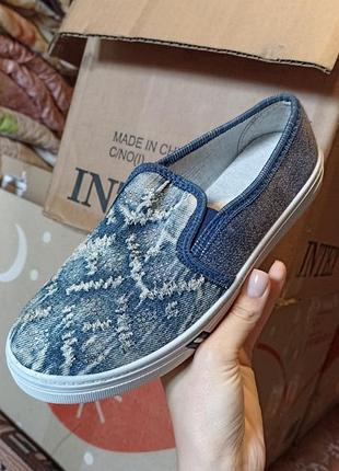 Джинсовые мокасины