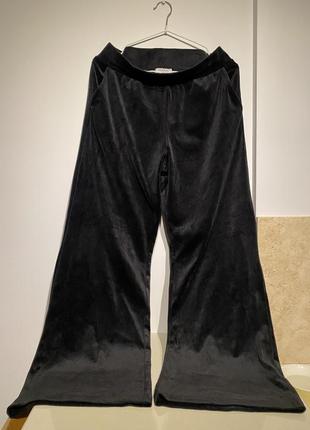 Велюровые брюки черные4 фото