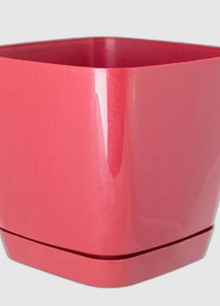 Вазон квадратный toscana 25 см малиновая пастель