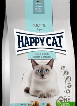 Сухой корм happy cat sens magen&darm для взрослых кошек с уткой и рисом, 4кг