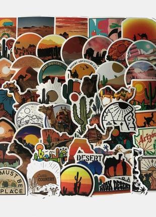 Набор виниловых наклеек стикеров (наклеек) сша пустыня и верблюды стикербомбинг 50шт