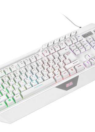 Белая игровая клавиатура 2e-kg315u с rgb подсветкой 11 сценариев и программным обеспечением2 фото