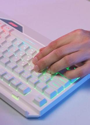 Белая игровая клавиатура 2e-kg315u с rgb подсветкой 11 сценариев и программным обеспечением9 фото