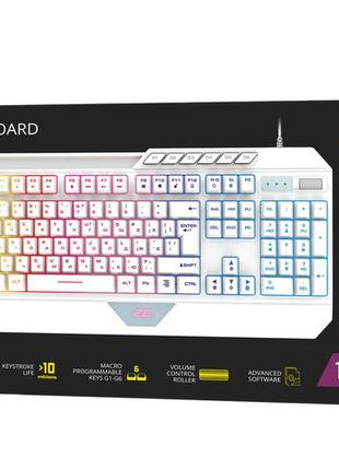 Белая игровая клавиатура 2e-kg315u с rgb подсветкой 11 сценариев и программным обеспечением10 фото
