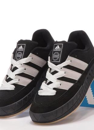 Жіночі кросівки adidas nizza adimatic black grey адідас чорного з сірим кольорів