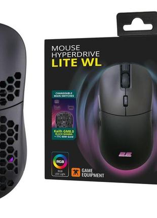 Игровая беспроводная компьютерная мышка 2e gaming hyperdrive lite wl с rgb подсветкой. цвет чёрный3 фото