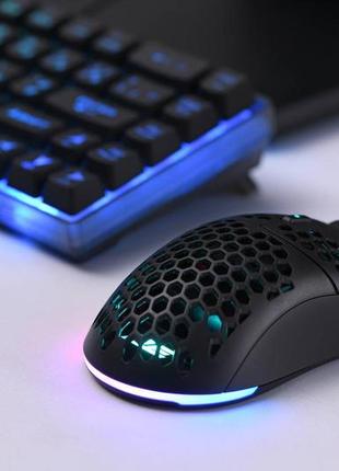 Игровая беспроводная компьютерная мышка 2e gaming hyperdrive lite wl с rgb подсветкой. цвет чёрный9 фото