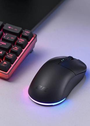 Игровая беспроводная компьютерная мышка 2e gaming hyperdrive lite wl с rgb подсветкой. цвет чёрный10 фото