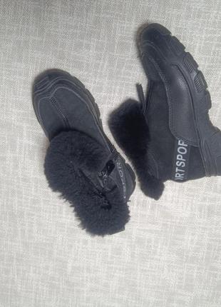 Ботинки (зима) kangfu t983nh. зимние ботинки. кожаные ботинки. теплые ботинки3 фото