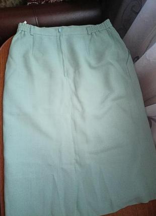 Женская бирюзовая юбка с карманами3 фото