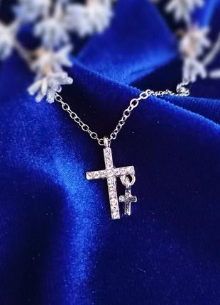Вінтажний ланцюжок із підвіскою у формі подвійного хреста