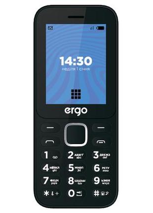 Мобильный телефон ergo е241 на 2 сим карты. мобильный телефон ergo.  цвет чёрный