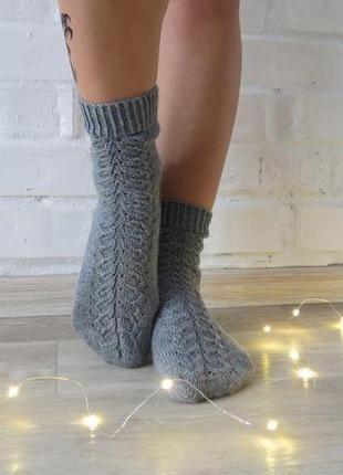 В'язані шкарпетки, теплі вовняні шкарпетки для фотосесії на замовлення2 фото