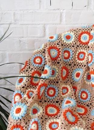 Плед детский вязаный из хлопка, плед на выписку, в коляску, в кроватку, подарок на...