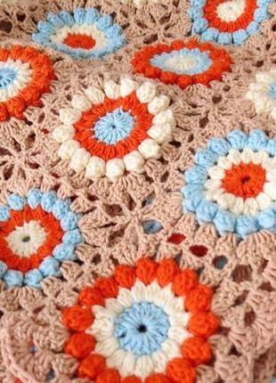 Плед детский вязаный из хлопка, плед на выписку, в коляску, в кроватку, подарок на...