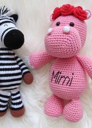 Велика м'яка іграшка рожевий бегемот для дівчинки, подарок для малыша на рождение4 фото