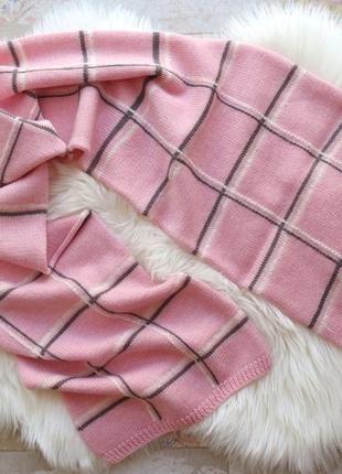 Рожевий в'язаний шарф. подарунок на новий рік дівчині, дружині, мамі. шарф з мериноса осінь зима