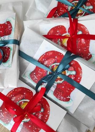 Вязані рукавиці подарункові для дівчини жінки на різдво, новий рік. теплі зимові...