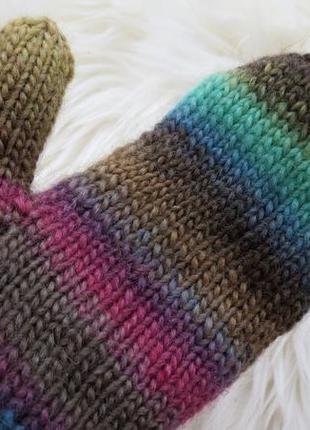 Вязані рукавиці подарункові для дівчини жінки на різдво, новий рік. теплі зимові...