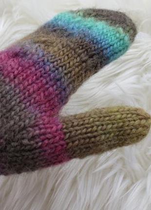 Вязані рукавиці подарункові для дівчини жінки на різдво, новий рік. теплі зимові...