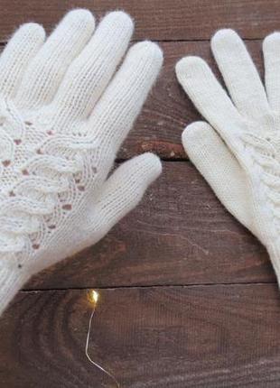 Рукавички жіночі із кашеміру, подарунок жінці дівчині дружині коханій на 14 лютого, перчатки вязані5 фото