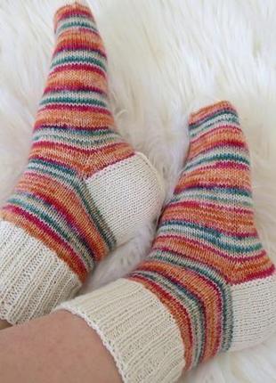 Шкарпетки жіночі теплі і тонкі вязані із вовни. подарунок дівчині жінці сестрі мамі3 фото